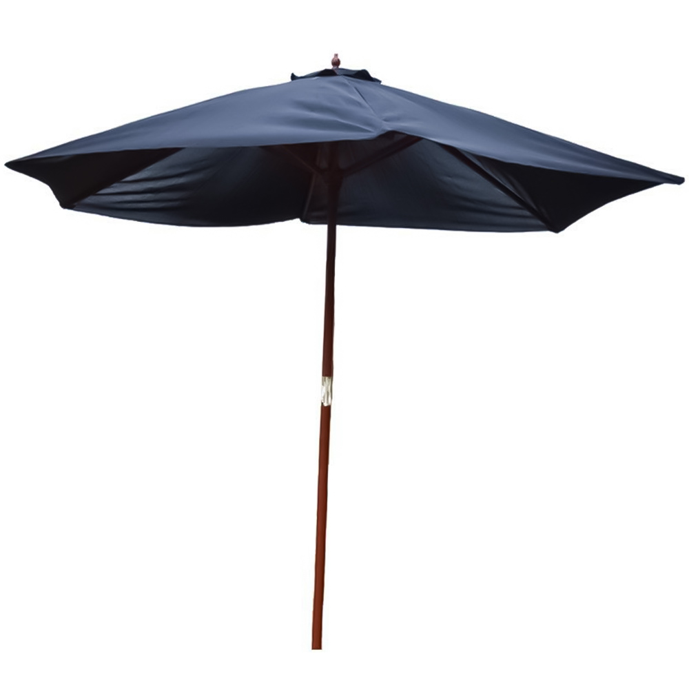 Samuel Alexander Black Wooden Parasol with Pulley 2.4m Image 1