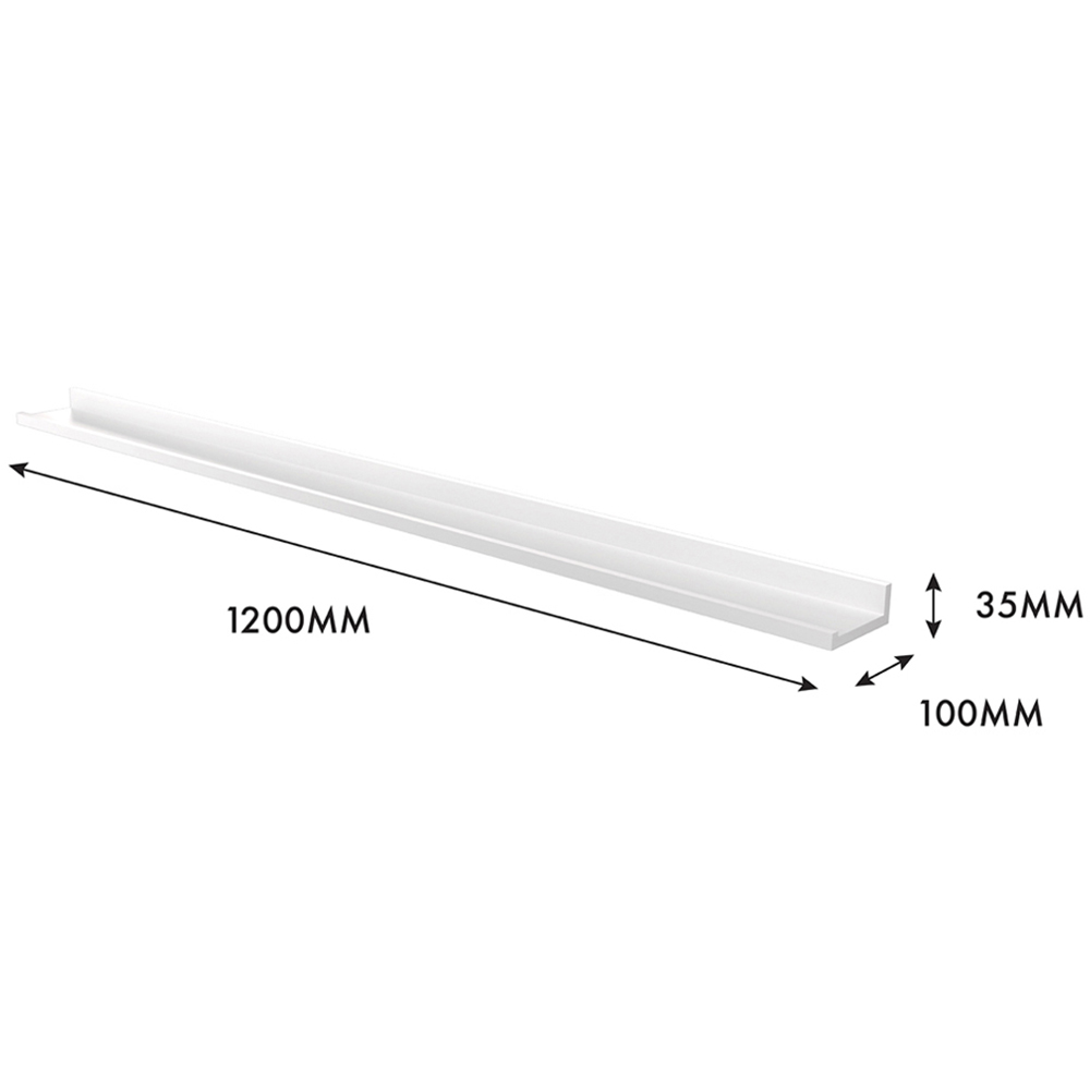 Homebase 120cm 2 Pack White Floating Photo Shelf Image 5