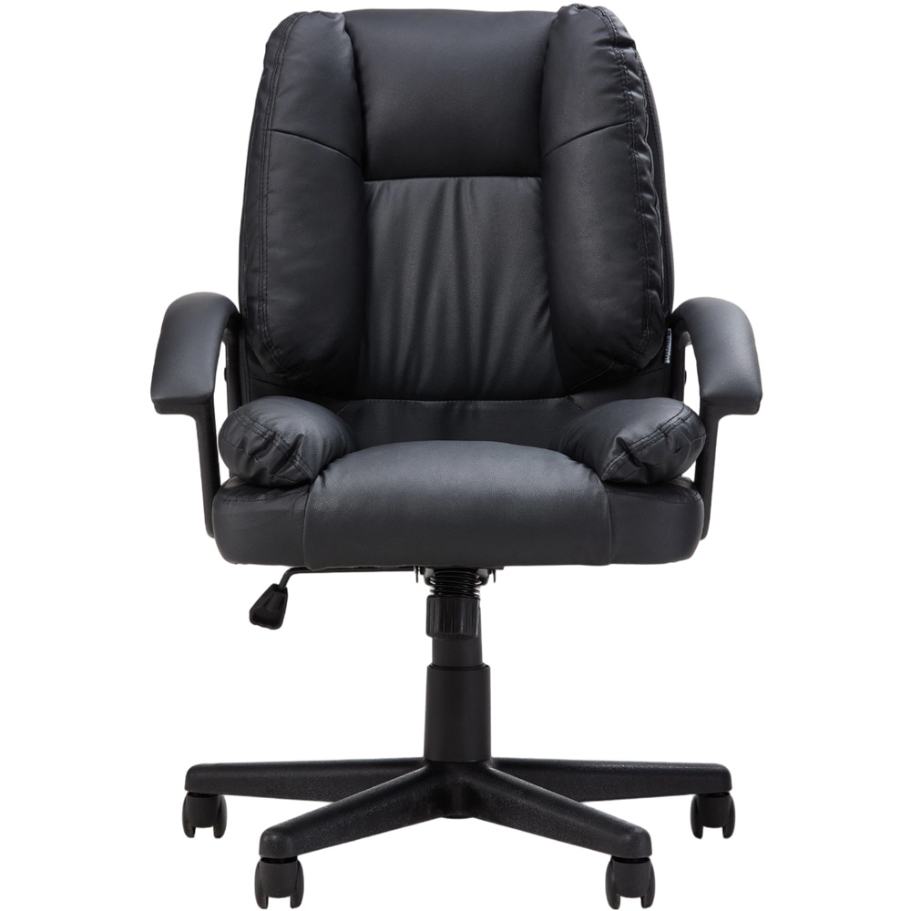 Living and Home Black PVC Swivel Office Chair Image 2