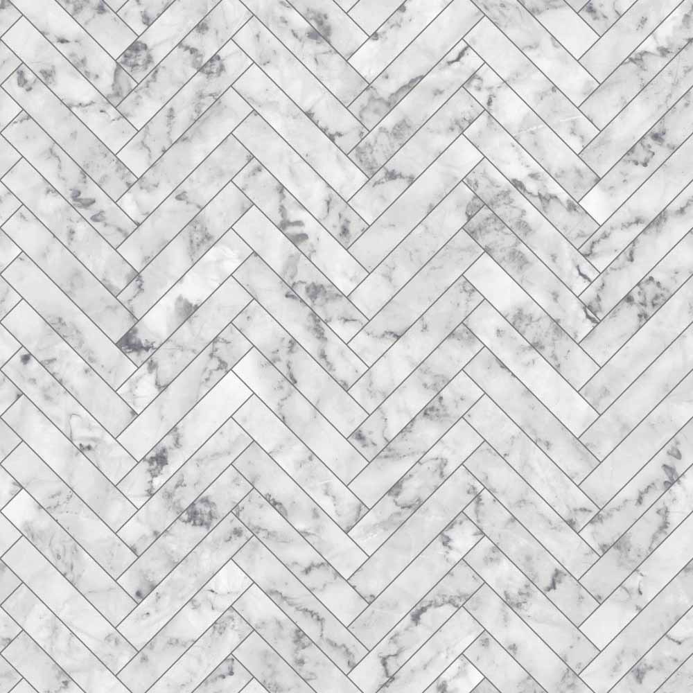 Contour Antibac Marble Chevron Tile Wallpaper | Wilko