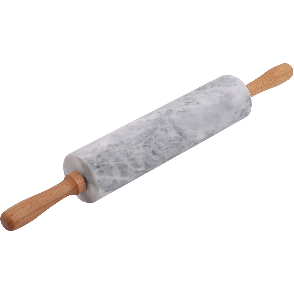Cermalon Real Marble Rolling Pin with Wooden Stand Image 1
