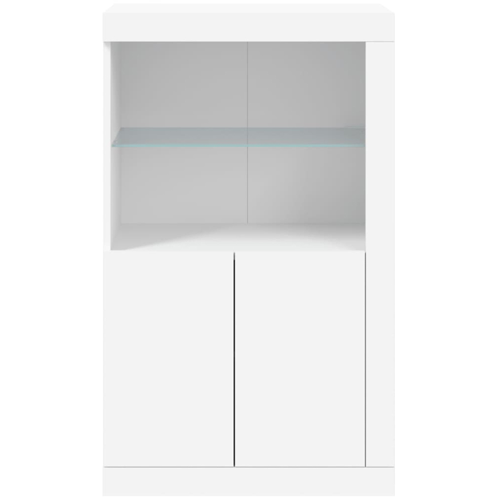 vidaXL 2 Door 2 Shelf LED Grey Sonoma Side Cabinet Image 5