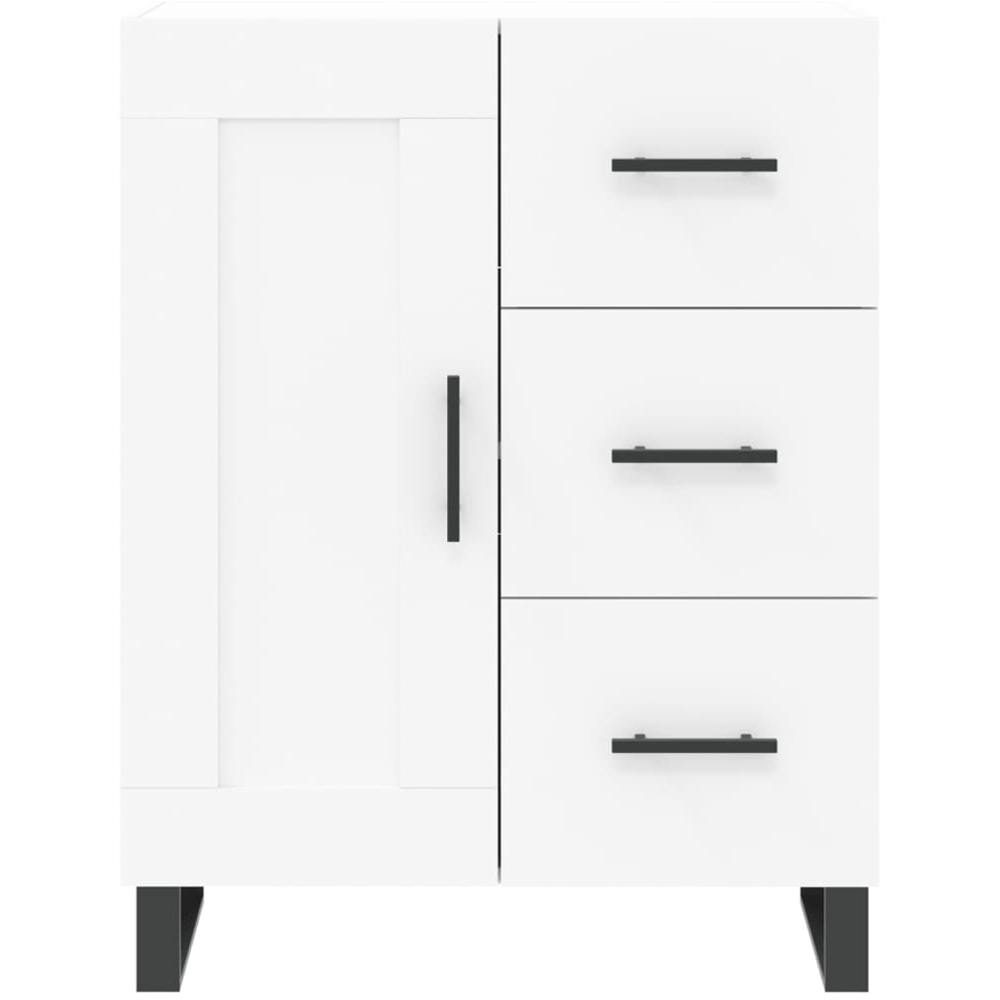 vidaXL Single Door 3 Drawer White Sideboard Image 5
