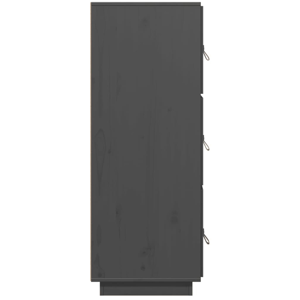 vidaXL 3 Door Grey Solid Pine Wood Highboard Image 7