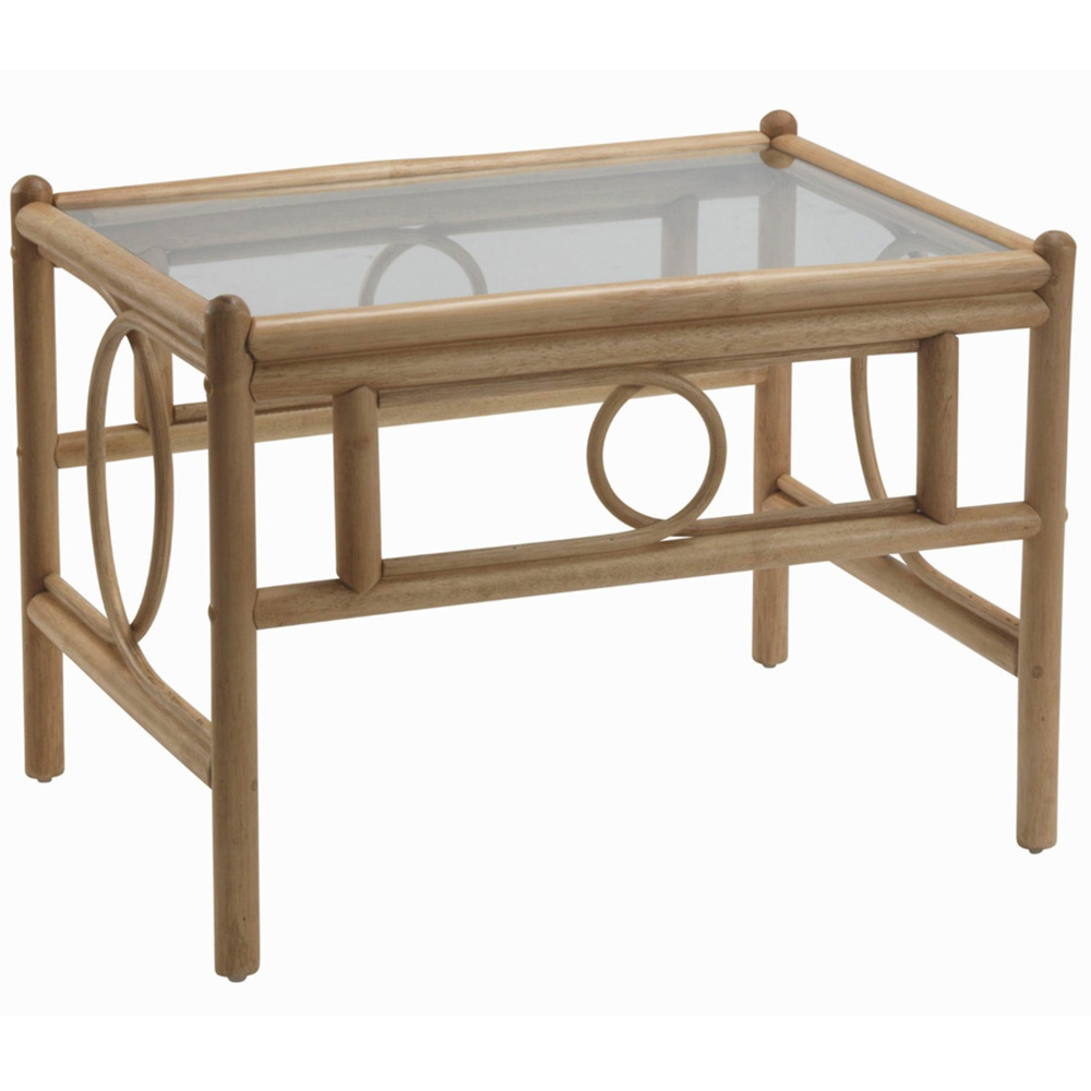Desser Furniture Madrid Light Oak Natural Rattan Coffee Table Image 2
