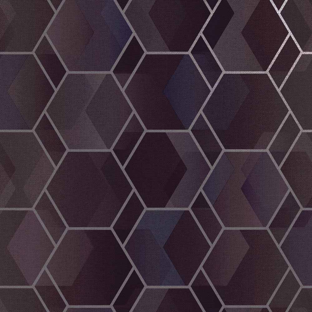 Holden Asik Geo Purple Silver Wallpaper Image 1