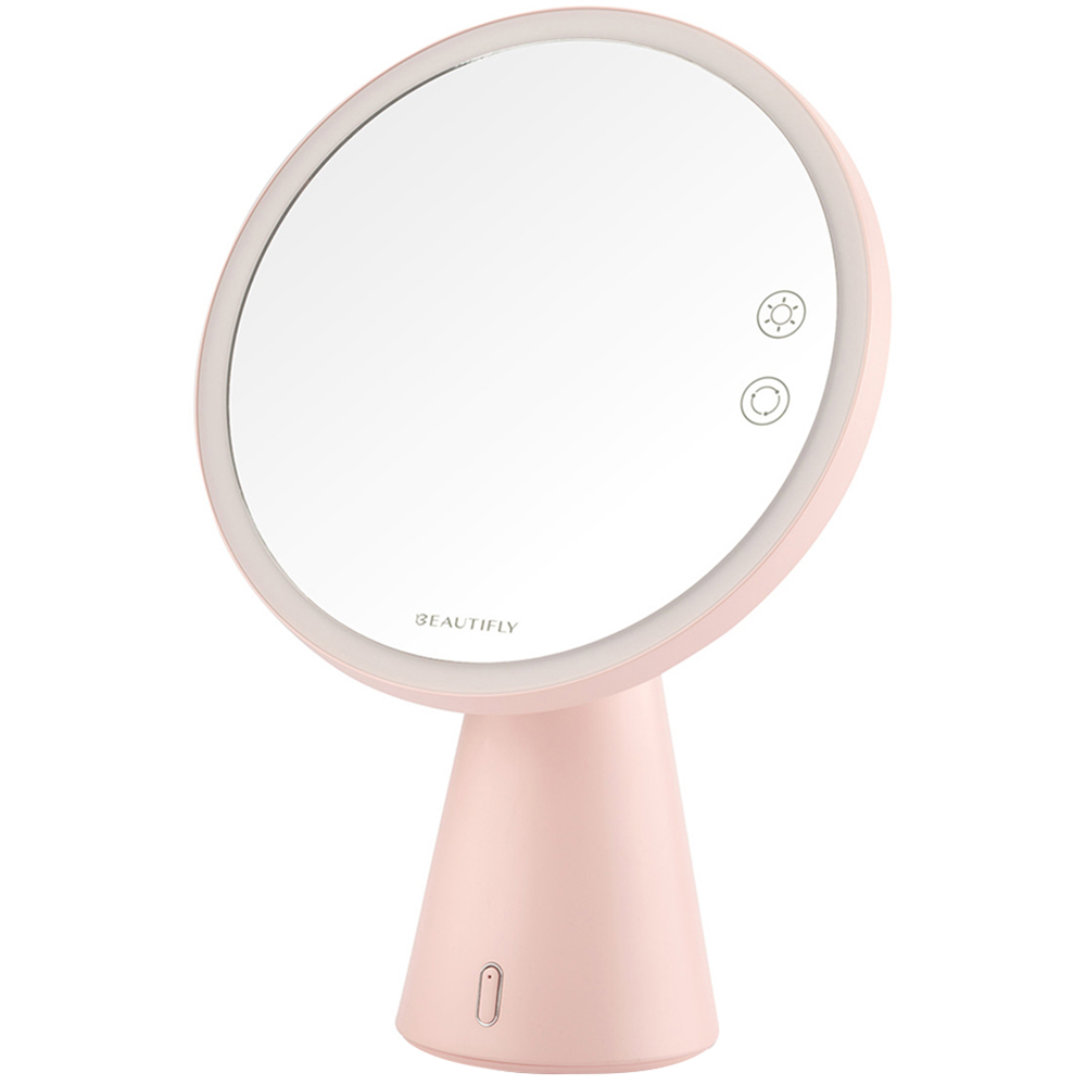 Beautifly Pink Smart Moon Mirror with Bluetooth Speaker Image 1