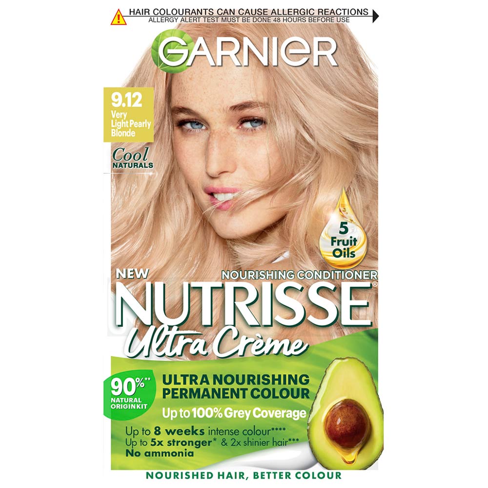 Garnier Nutrisse Ultra Cream 9.12 Very Light Pearl Blonde Permanent Hair Dye Image