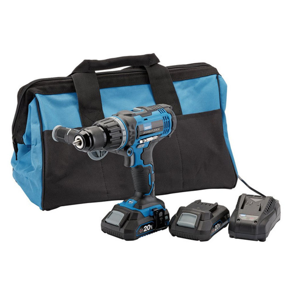 Draper Storm Force 20V Combi Drill with 2 x 2.0Ah Batteries and Charger Image 4