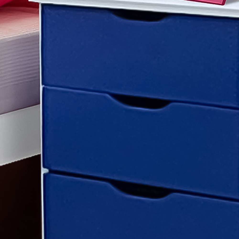 Brooklyn 3 Drawer Blue Childrens Wooden Star Bedside Table Image 2
