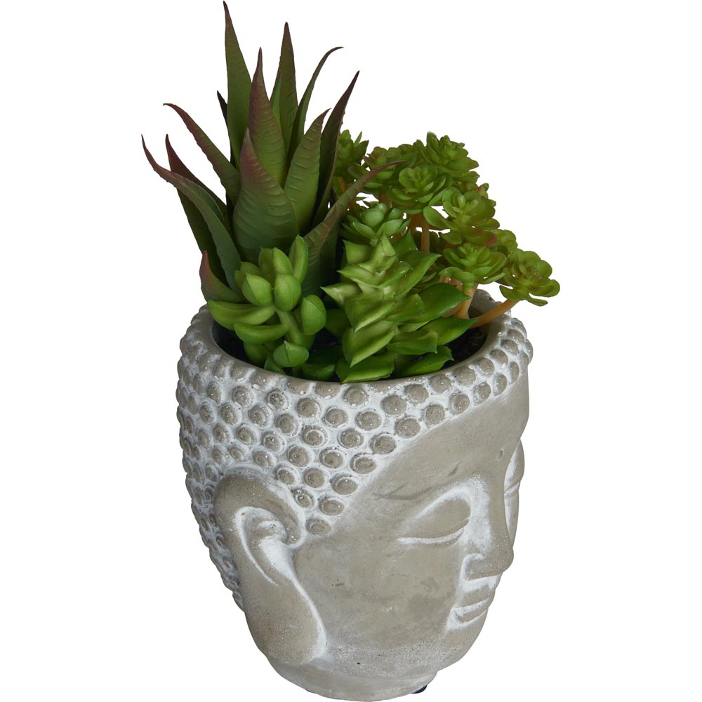 Wilko Faux Succulent in Buddha Pot Image 3