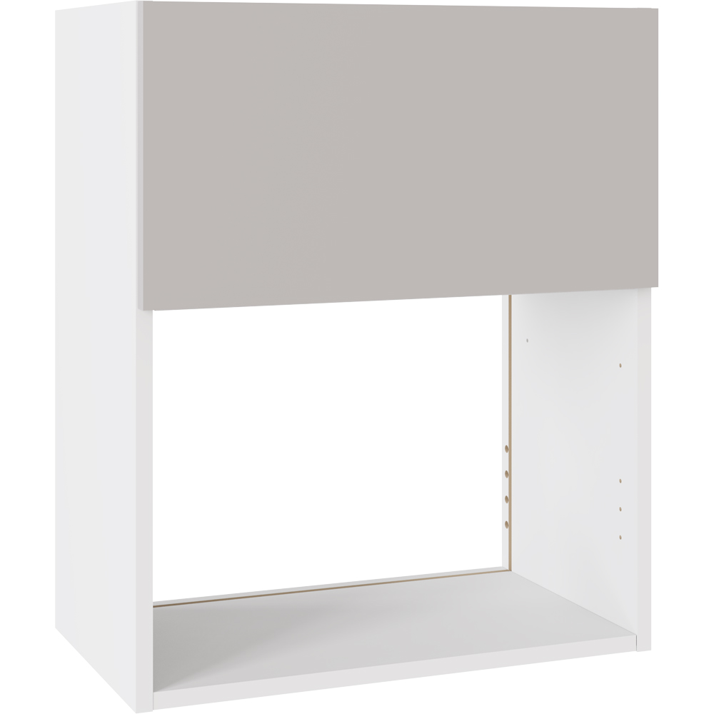 Kitchen Kit Slab Supergloss Light Grey Microwave Wall Unit 600mm Image 1
