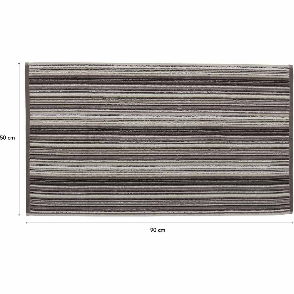 Wilko Grey Stripe Hand Towel Wilko