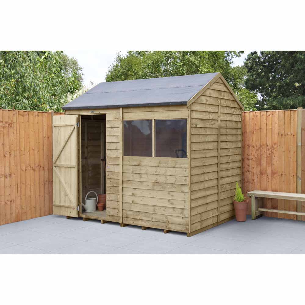 Forest Garden 8 x 6ft Overlap Pressure Treated Reverse Apex Shed Image 11