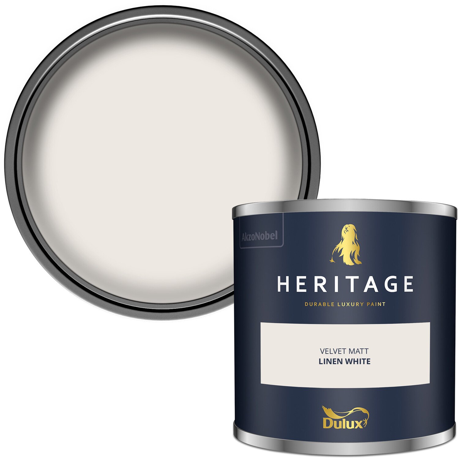 Dulux Heritage Walls and Ceilings Linen White Velvet Matt Emulsion Paint Tester Image 2