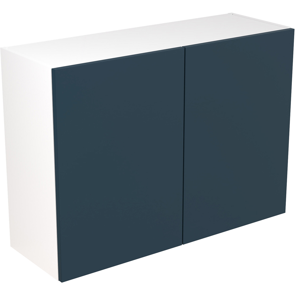 Kitchen Kit Slab Supermatt Blue Wall Kitchen Cabinet Flatpack 1000mm Image 1
