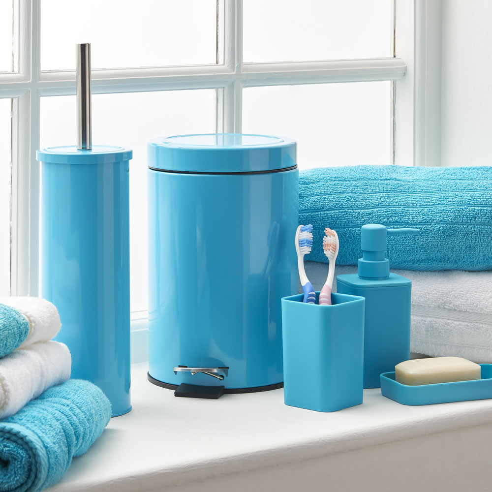 Wilko Small Aqua Pedal Bin Wilko