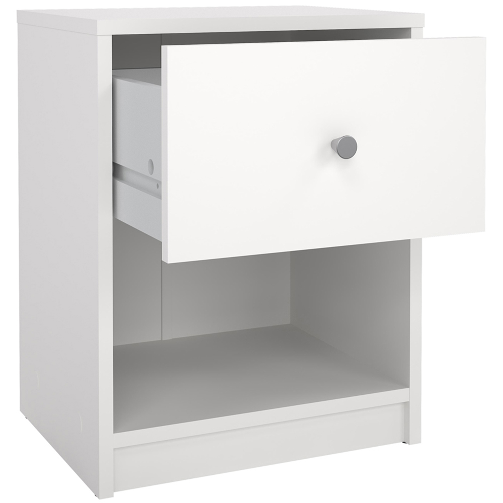 Furniture To Go May Single Drawer White Bedside Table Image 4