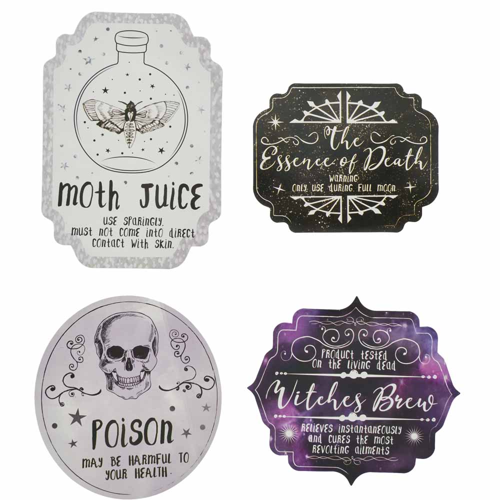 Wilko Halloween Bottle Labels 4 Pack Wilko