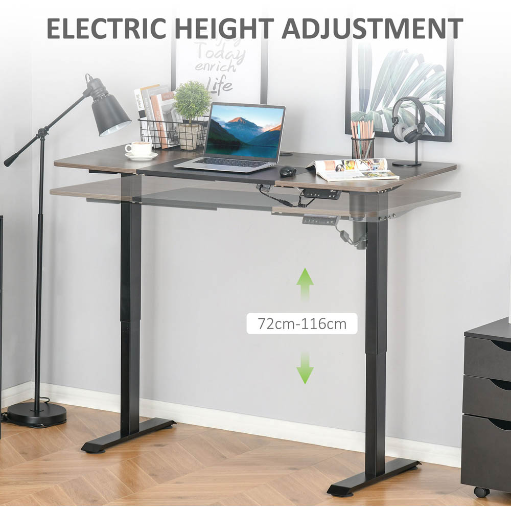 Portland Vinsetto Height Adjustable Electric Standing Desk Black Image 3