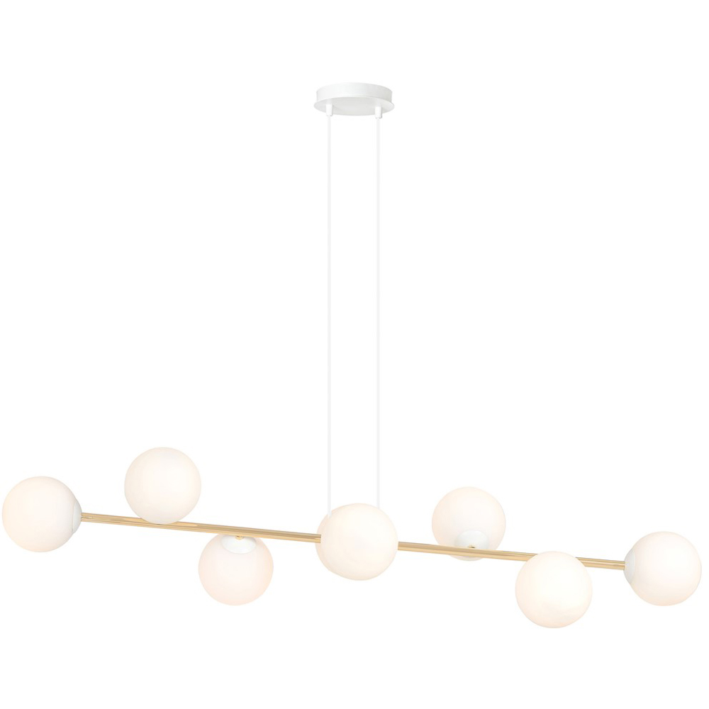 Emibig Gravity 8 Light White Shade White and Gold E14 Ceiling Pendant Light Image 3