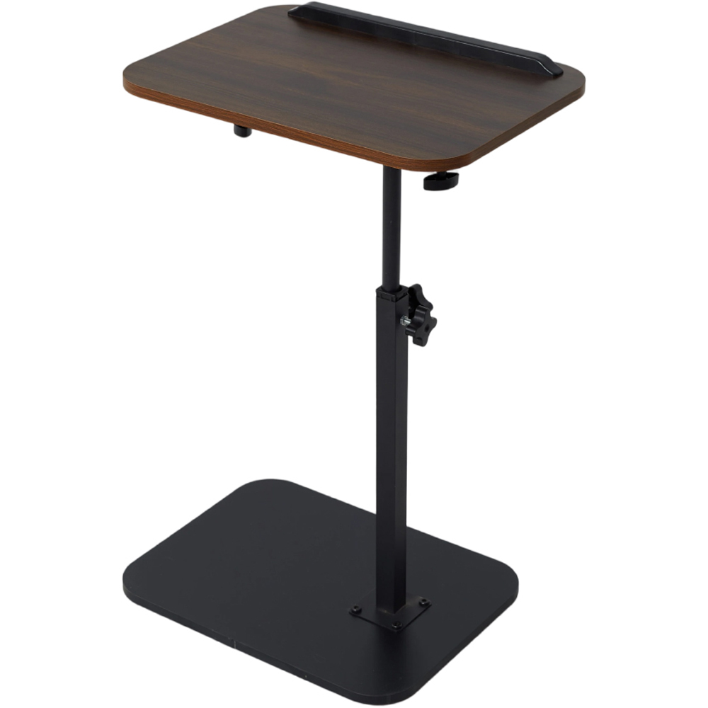 Living and Home Walnut and Black Adjustable Rotating Side Table Image 2