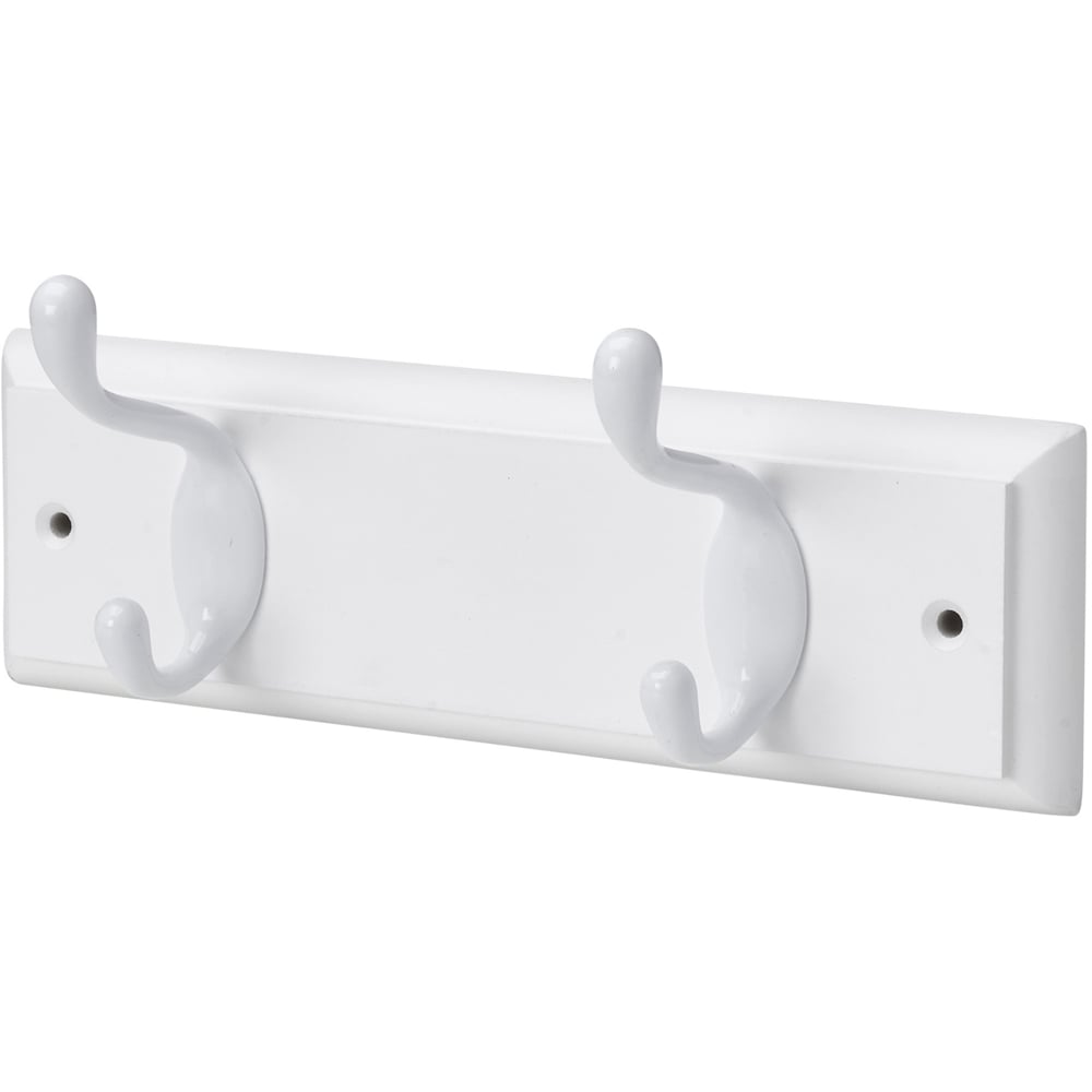 Headbourne White 2 Hook Coat Rail Image 1