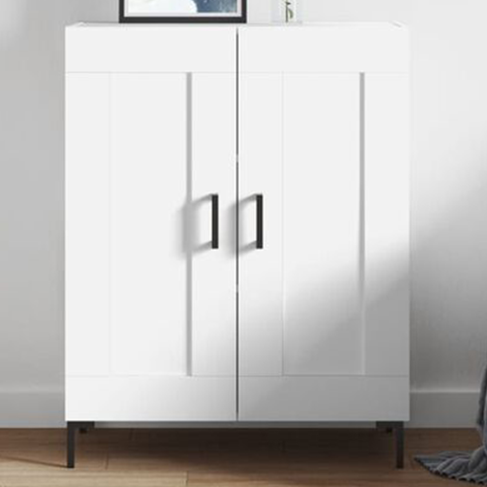 vidaXL 2 Door White Sideboard Image 1