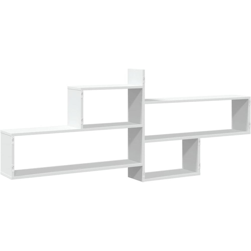vidaXL 4 Shelf White Floating Wall Shelf Image 5