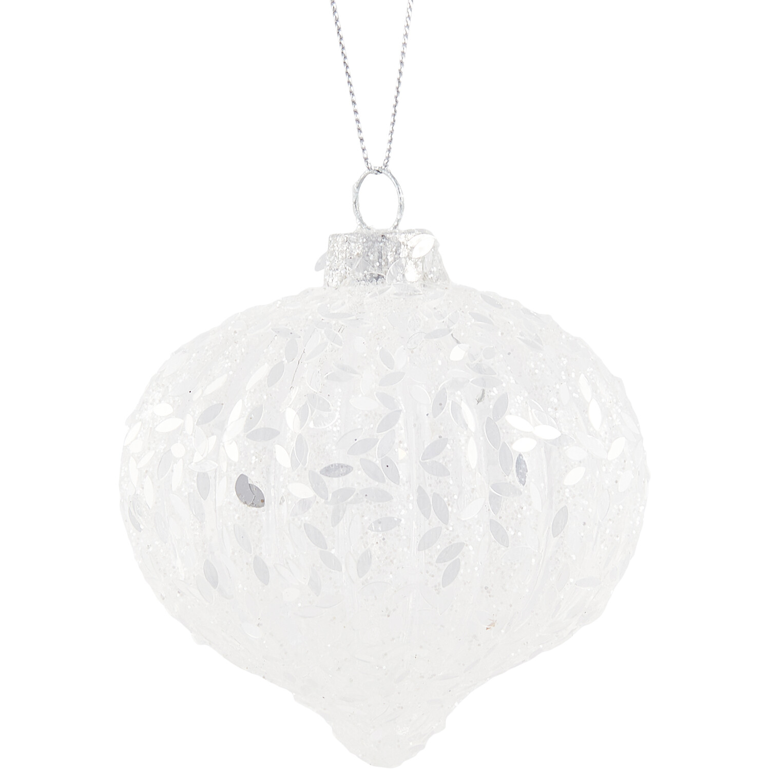Sequin Onion Bauble White - White Image 2