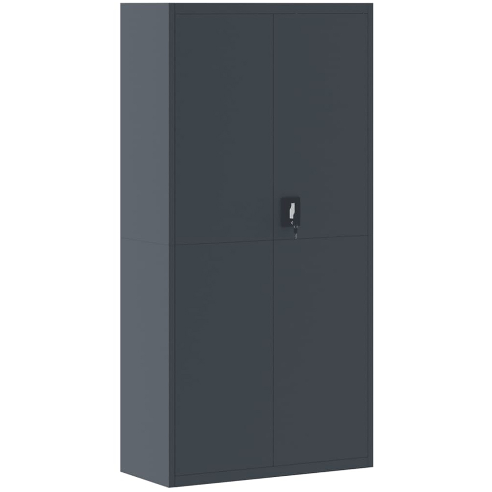 vidaXL 2 Door 5 Shelf Anthracite Steel Lockable File Cabinet Image 2