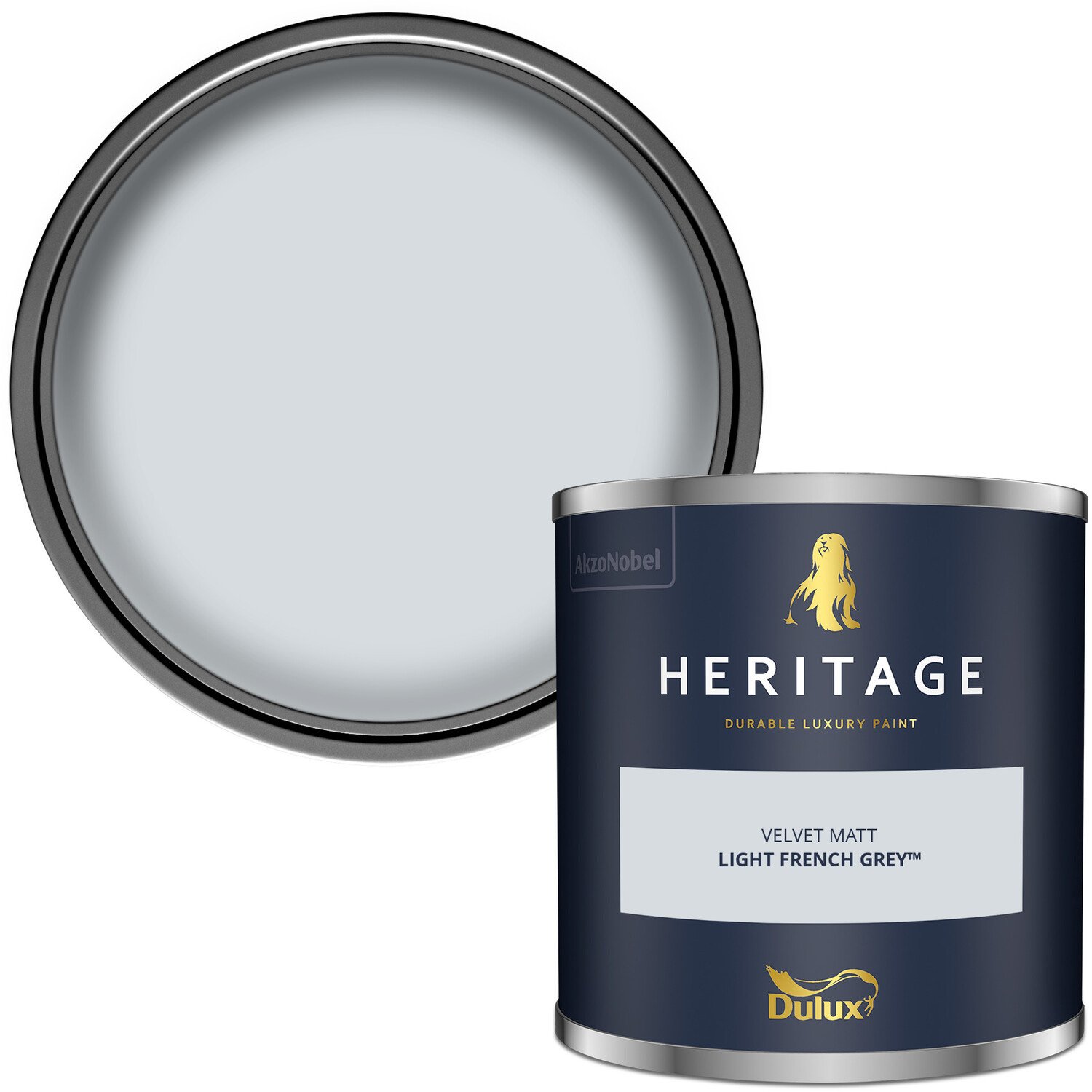Dulux Heritage Walls and Ceilings Light French Grey Velvet Matt Emulsion Paint Tester Image 2