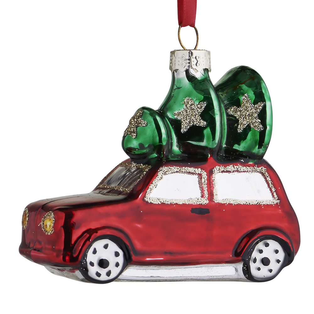 Wilko Alpine Home Glass Car and Christmas Bauble Image