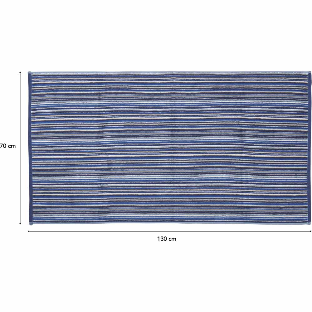 Wilko Blue Stripe Bath Towel Image 3