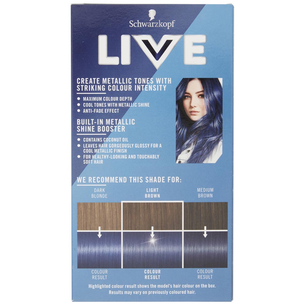 Schwarzkopf LIVE Urban Metallics Blue Mercury U67 Permanent Hair Dye Image 4