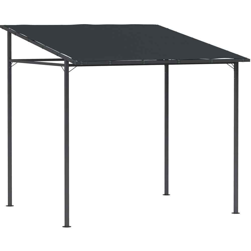 Outsunny 2.4 x 2.4m Dark Grey Wall Mounted Pergola Gazebo Image 2