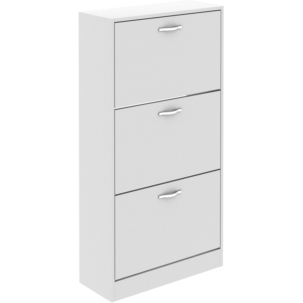 Home Vida White 3-Drawer Shoe Cabinet Rack Image 2