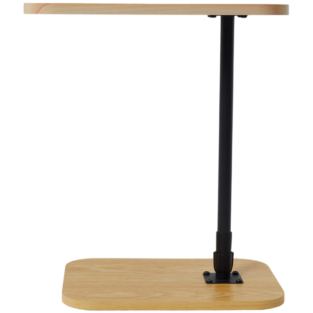 Living and Home Natural and Black Height Adjustable Side Table Image 3