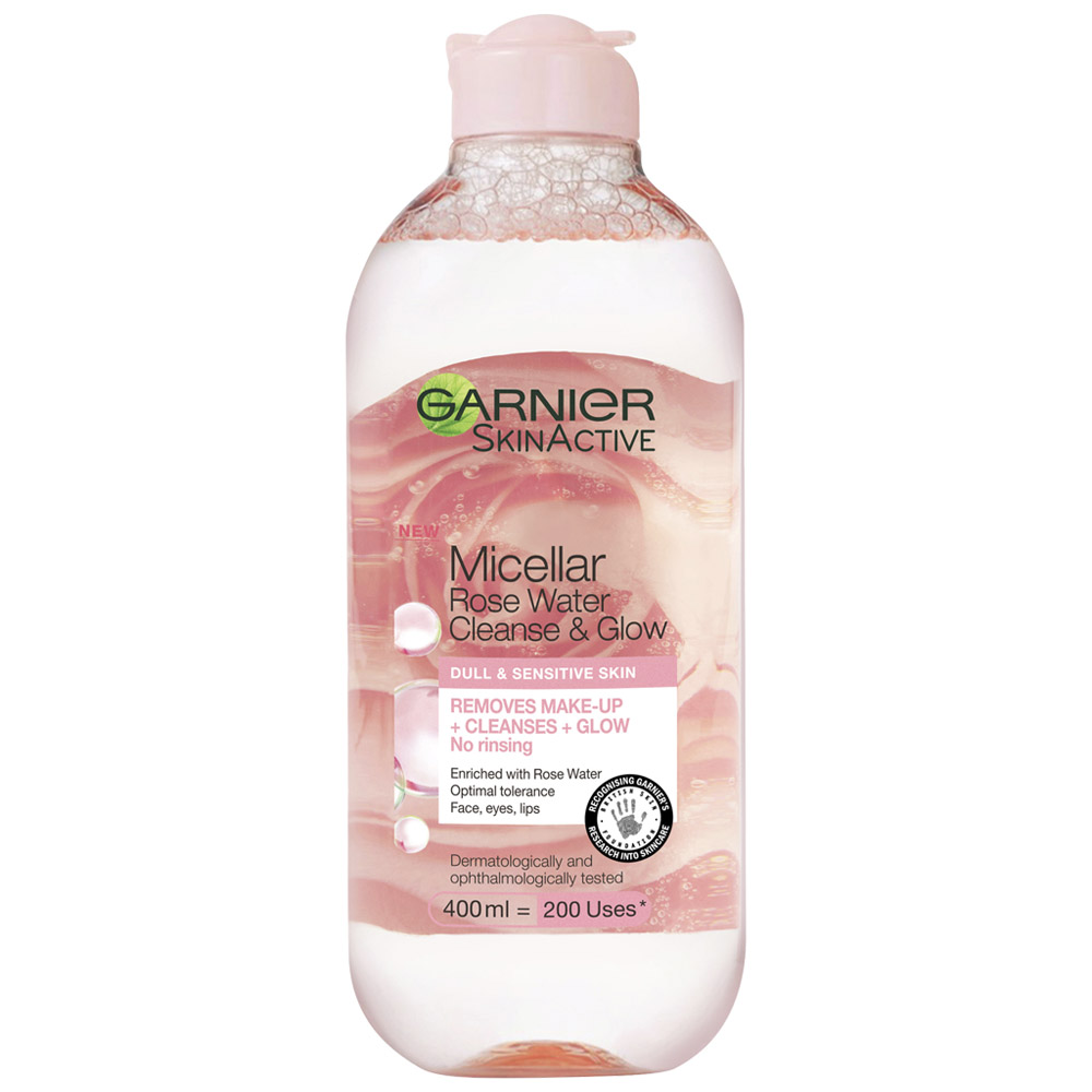 Garnier Micellar Rose Water Cleanse & Glow Facial Cleanser 400ml Image 1