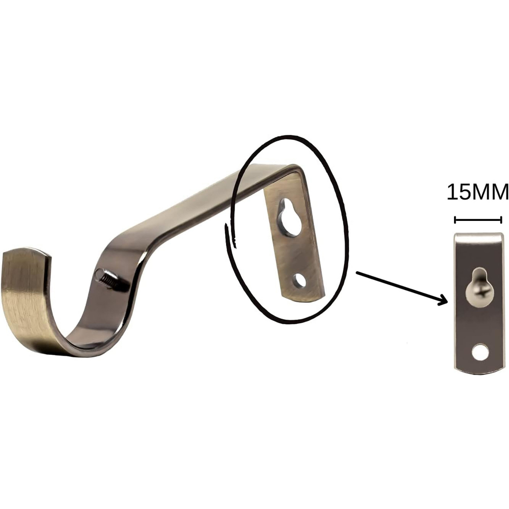 Home Treats 40 to 325cm Extendable Brass Metal Round Curtain Pole Image 8