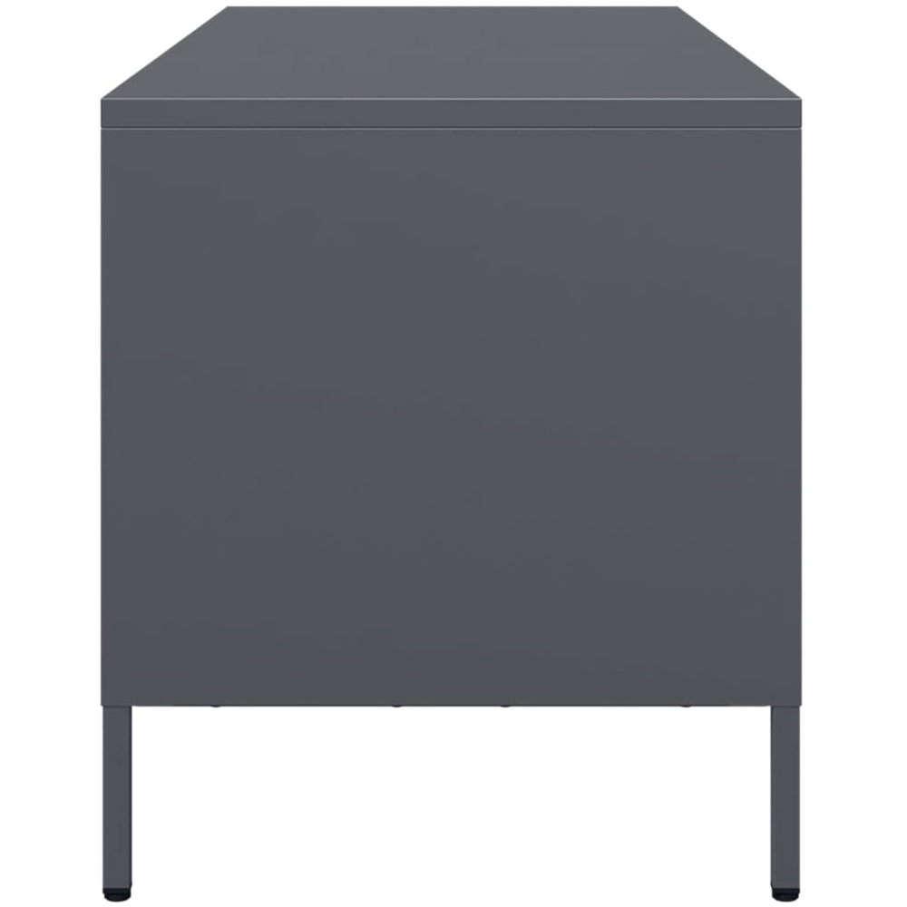 vidaXL 2 Drawer 2 Shelf Anthracite Steel TV Cabinet Image 5