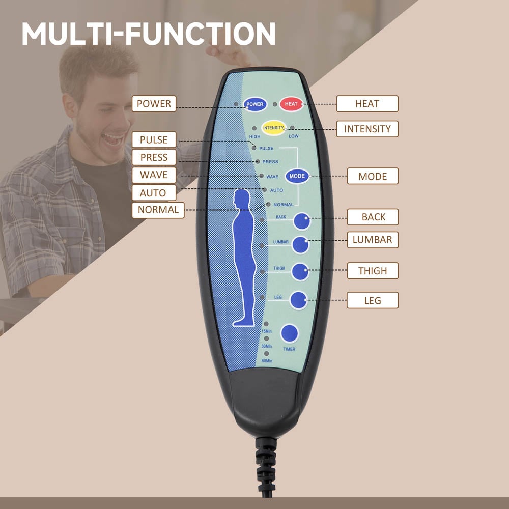 Portland Grey Microfibre Swivel Vibrating Massage Office Chair Image 4