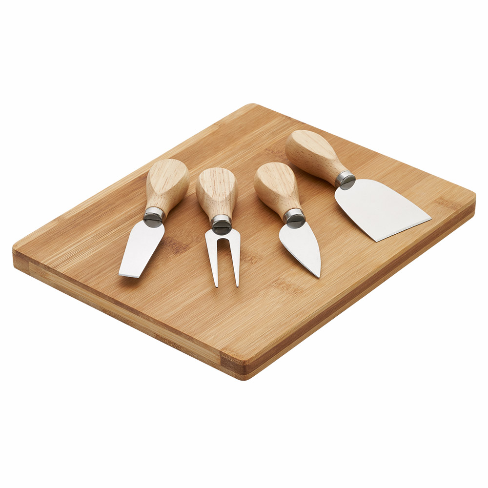 Wilko Cheeseboard with 4 Knives Image 1