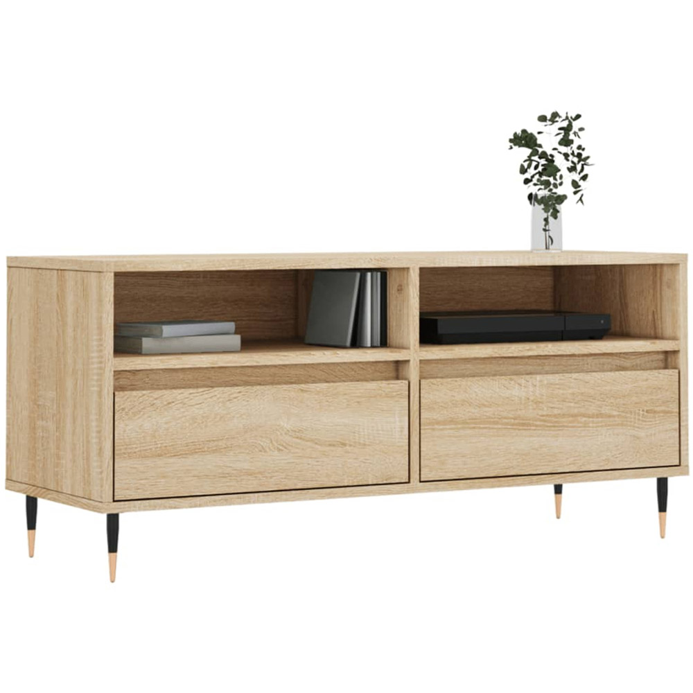 vidaXL 2 Drawer 2 Shelf Sonoma Oak TV Cabinet Image 3