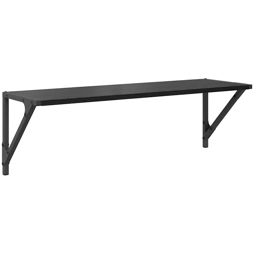 vidaXL 80 x 25cm Black Oak Wall Shelf Set of 2 Image 4