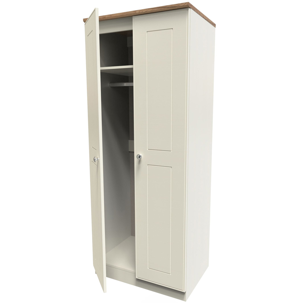 Crowndale Victoria 2 Door Cream Ash and Oak Wardrobe Image 6
