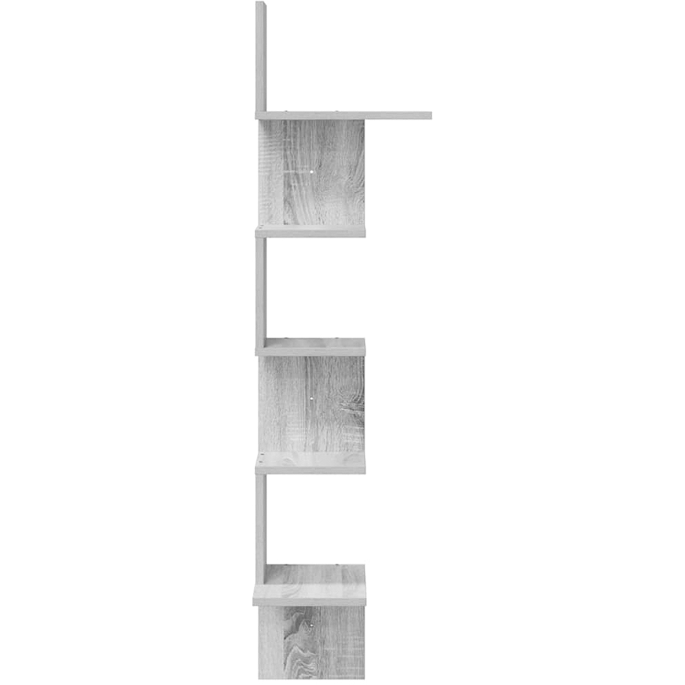 vidaXL 5 Shelf Grey Sonoma Floating Corner Wall Shelf Image 4