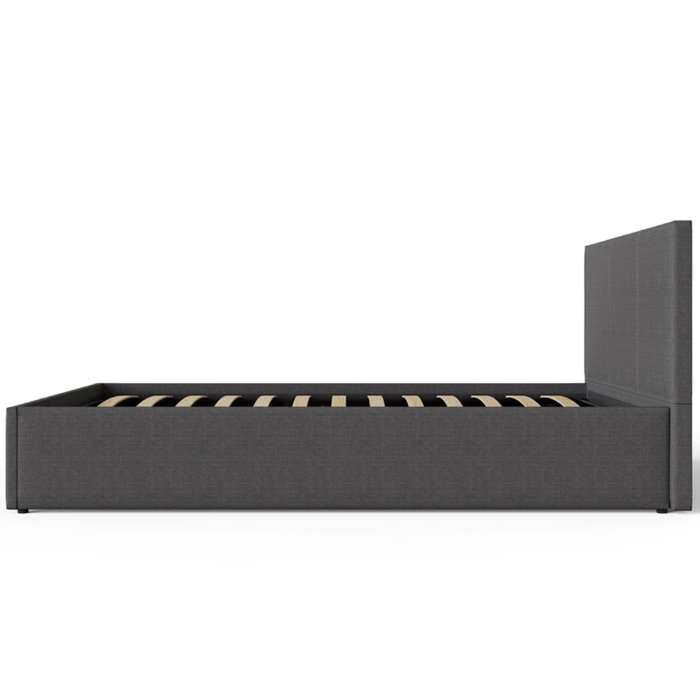 GFW Small Double Grey Hopsack Fabric Side Lift Ottoman Bed with Bonnell Mattress Image 7