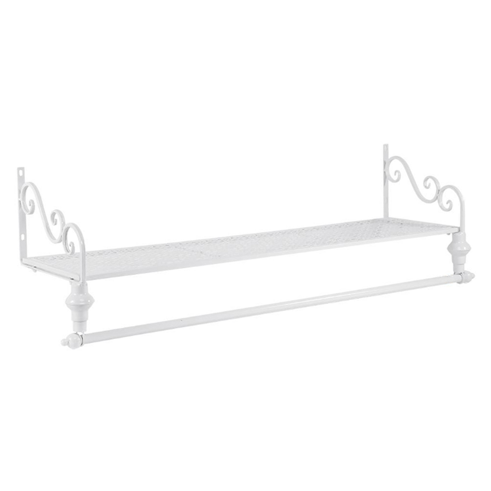 Living and Home Wall Mounted White Garment Hanging Rail 60cm Image 1
