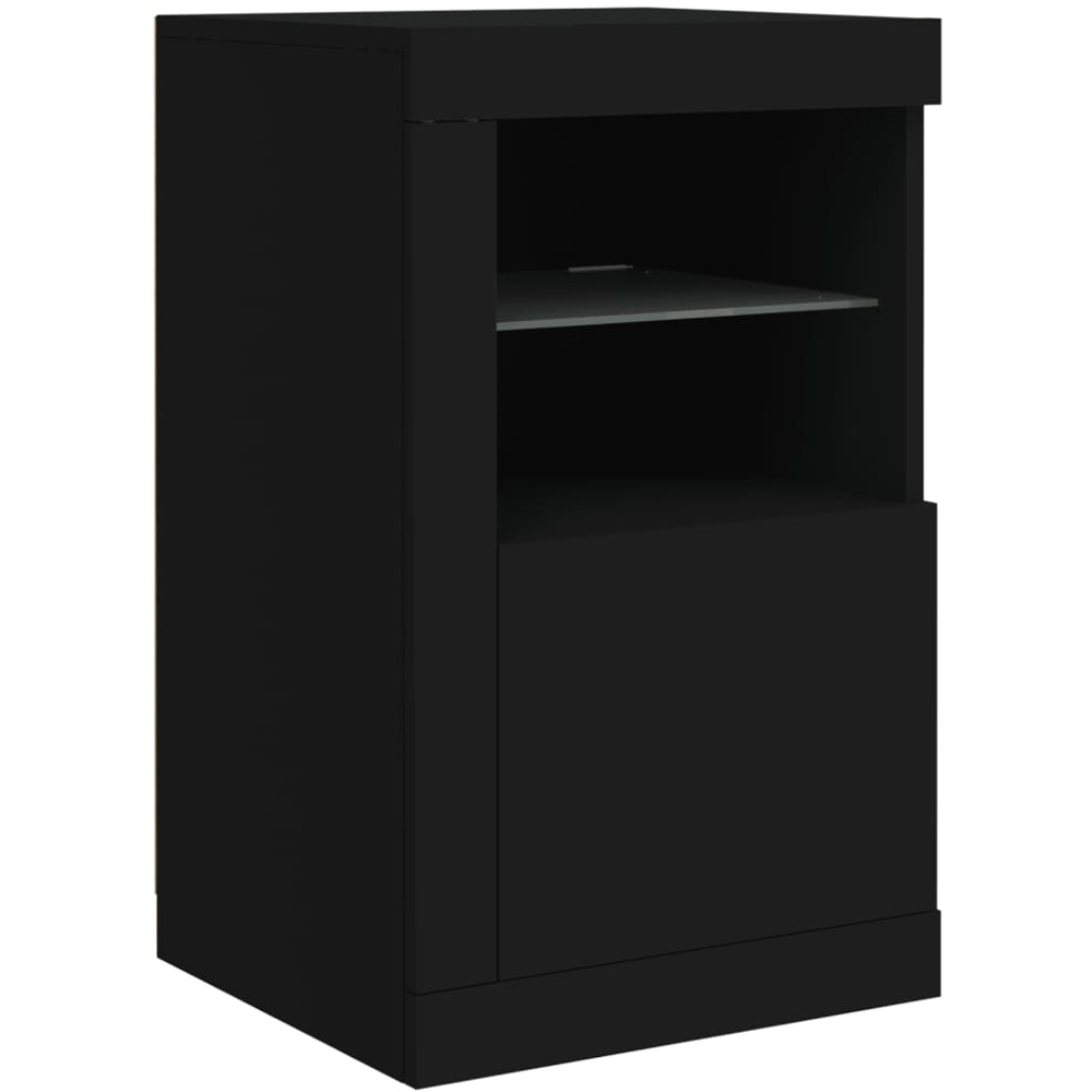 vidaXL 2 Door 8 Shelf Black Wooden Sideboard with LED Lights Image 8